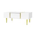 White High-gloss Coffee Table With 2 Drawers