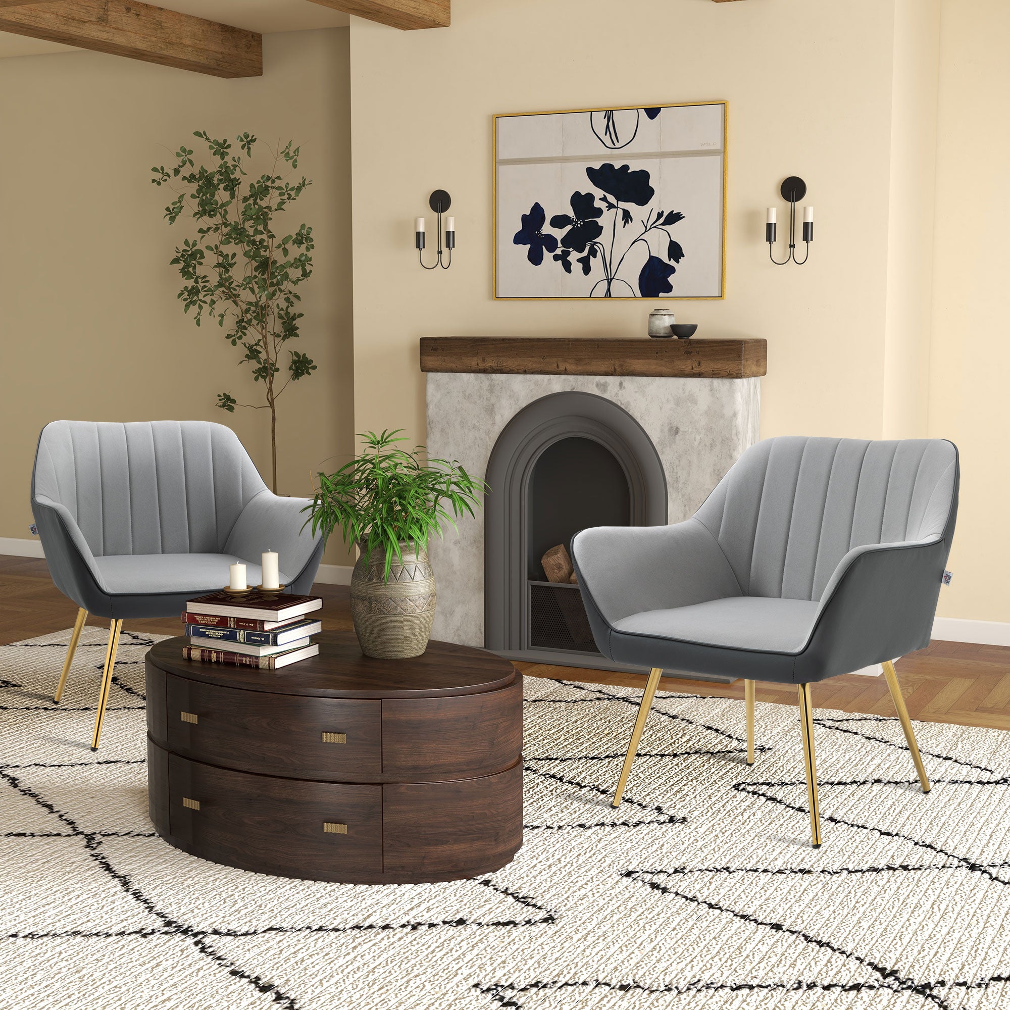 Set of 2 upholstered Accent Chairs