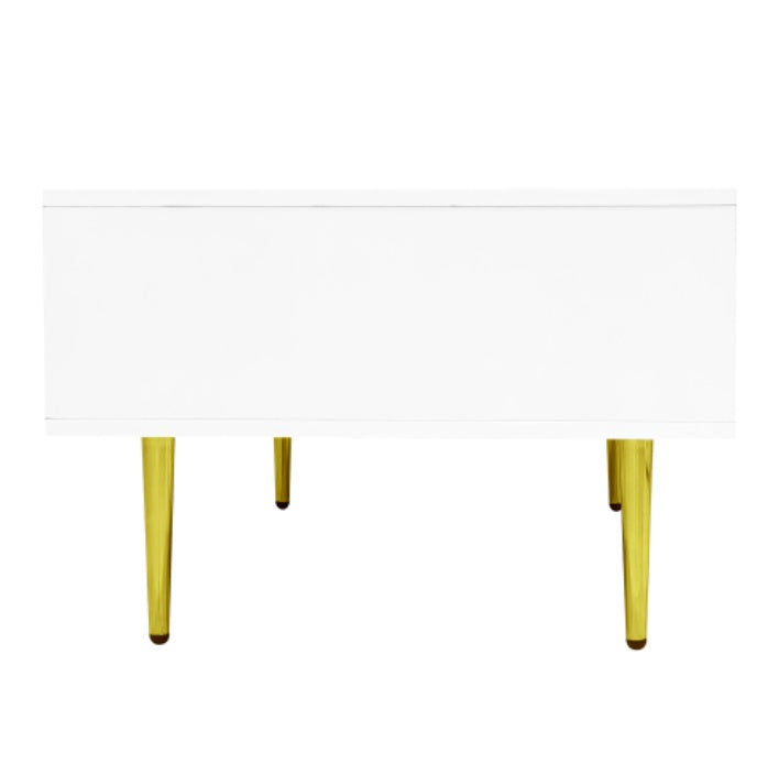 White High-gloss Coffee Table With 2 Drawers