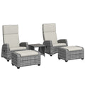 5-Piece Rattan Garden Furniture Set With Cushions