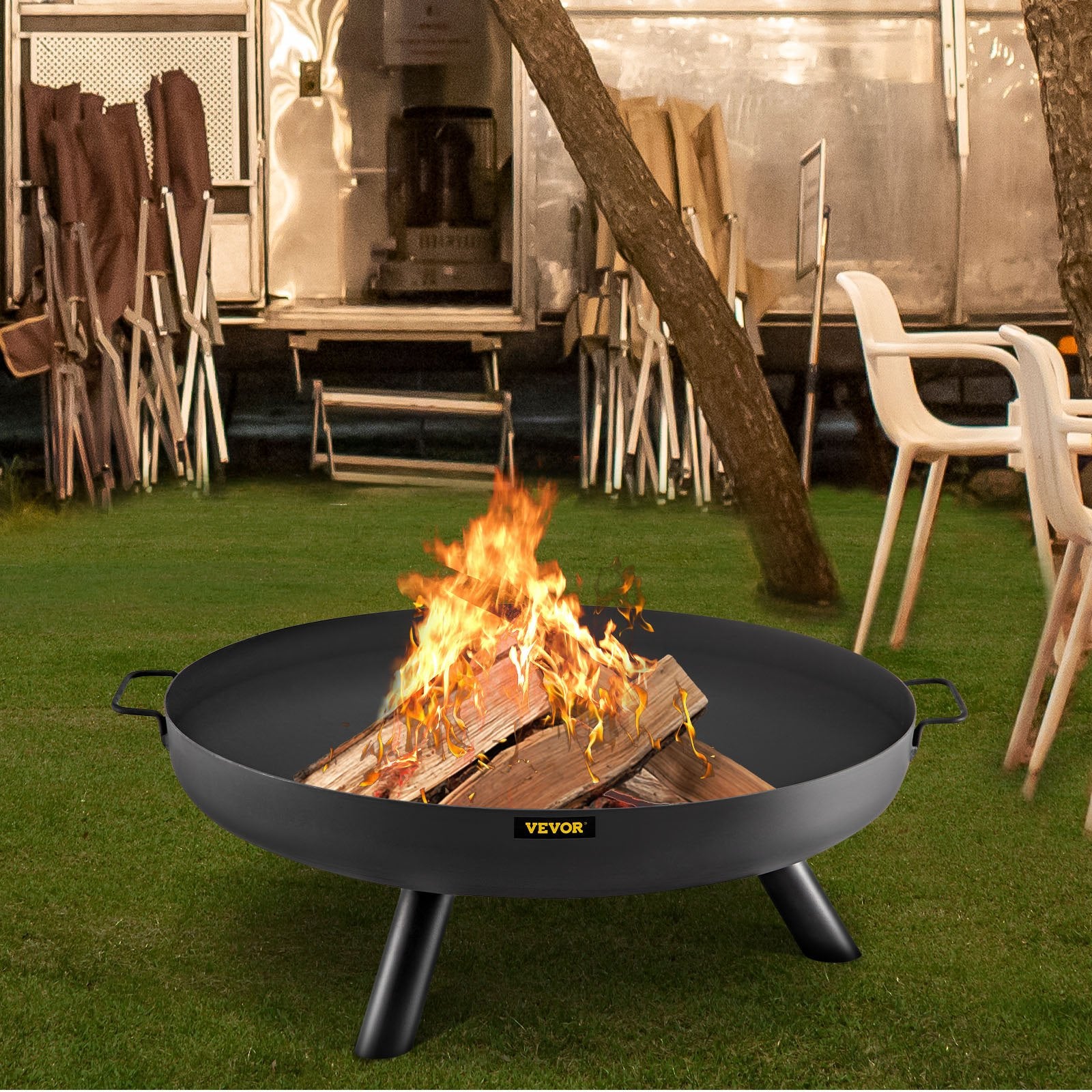 30-Inch Deep Round Carbon Steel Fire Bowl