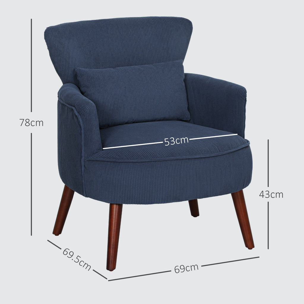 Corduroy Retro Accent Chair